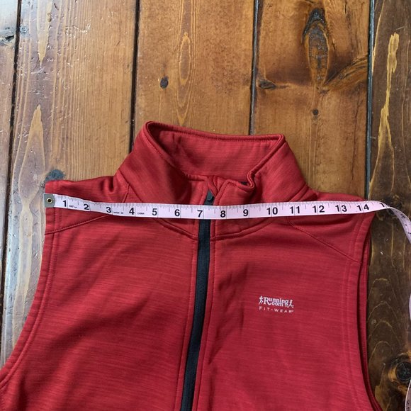 Men's Running Room Fit-Wear Athletic Small Red Full Zip 100% Polyester Vest EUC - Picture 9 of 10